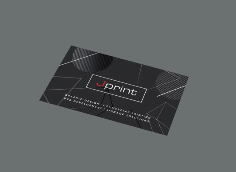 Jprint business card spot UV design visualisation