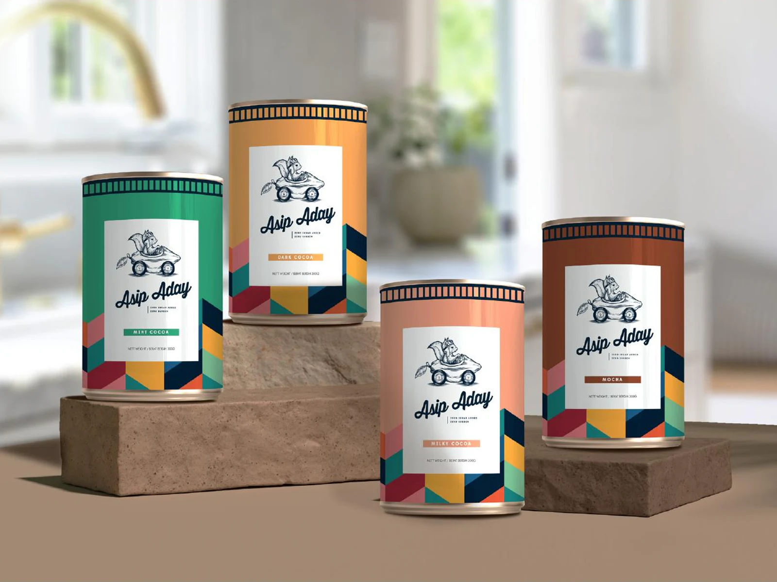 A Sip A Day cocoa canister packaging range