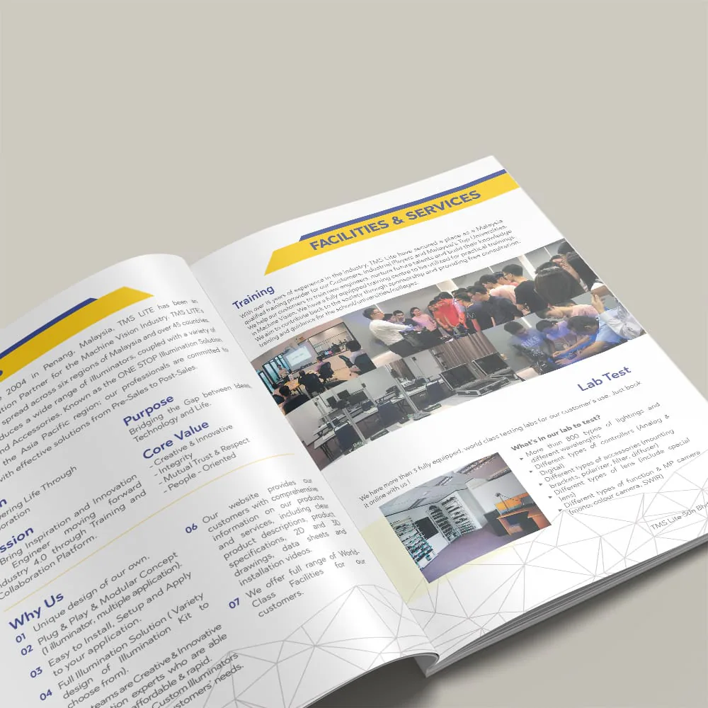Industrial catalogue pages arranged as a finished publication