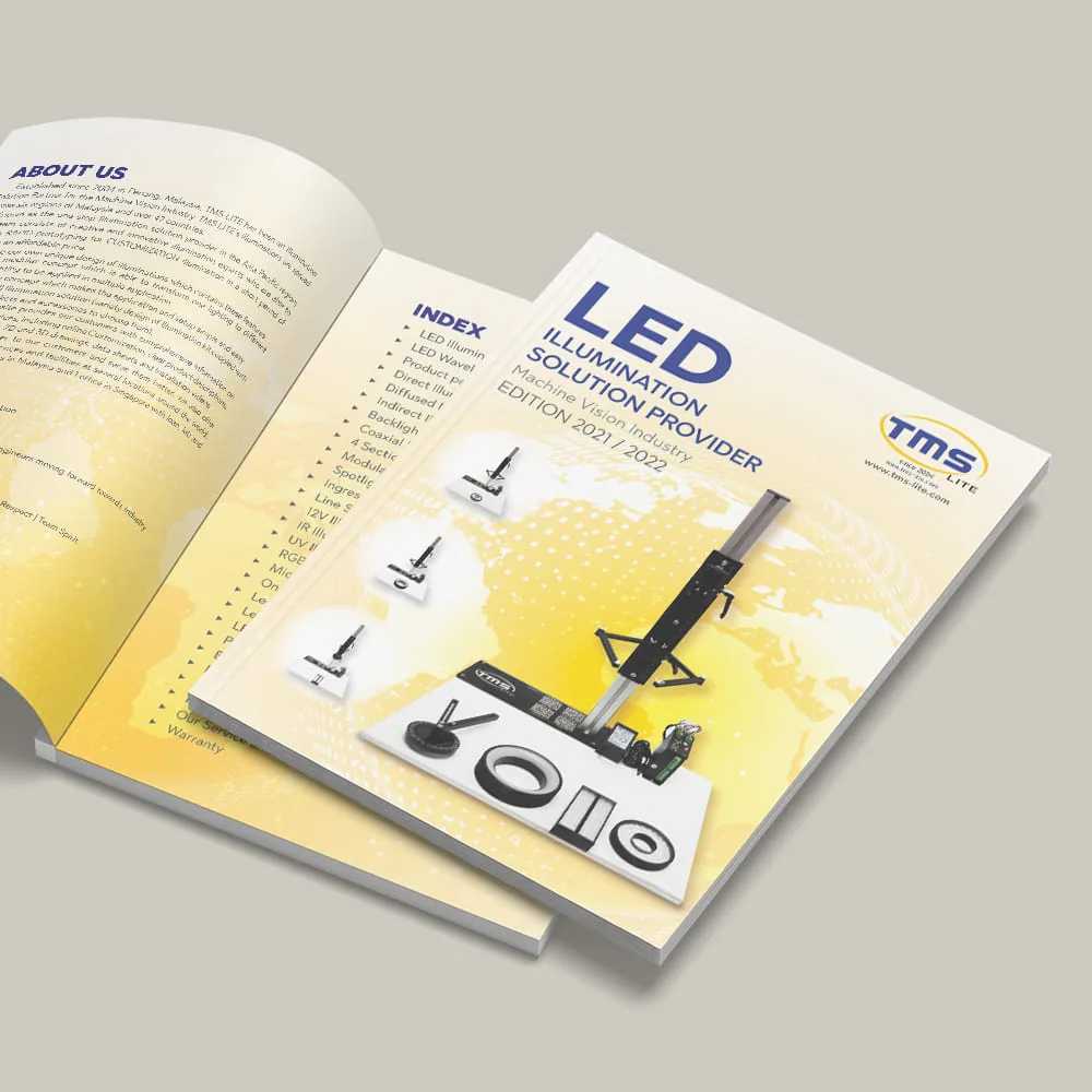 Product catalogue layout showing structured technical information