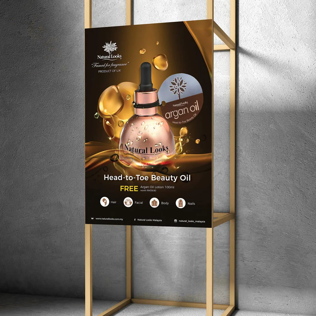 Natural Looks promotional campaign poster design