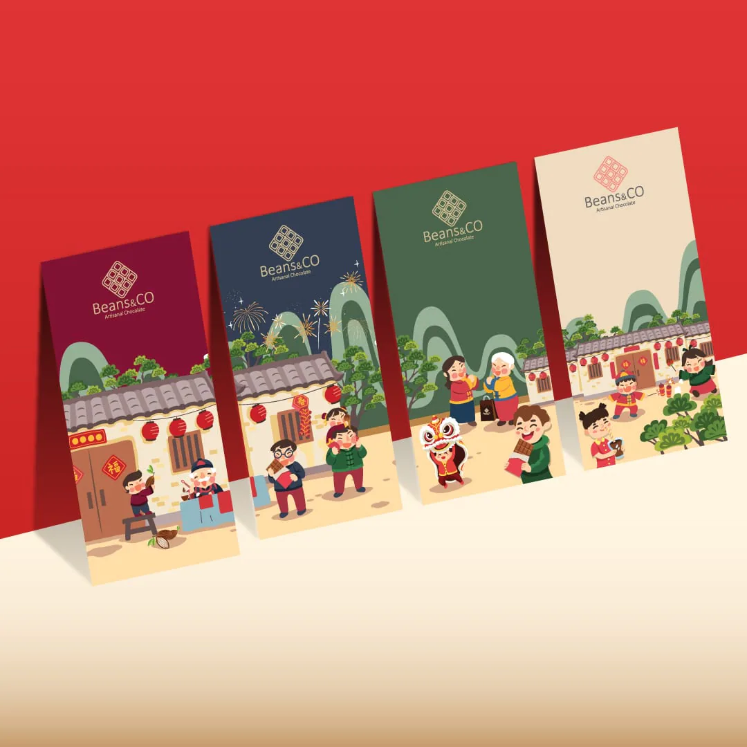 Beans and Co seasonal packaging range shown together