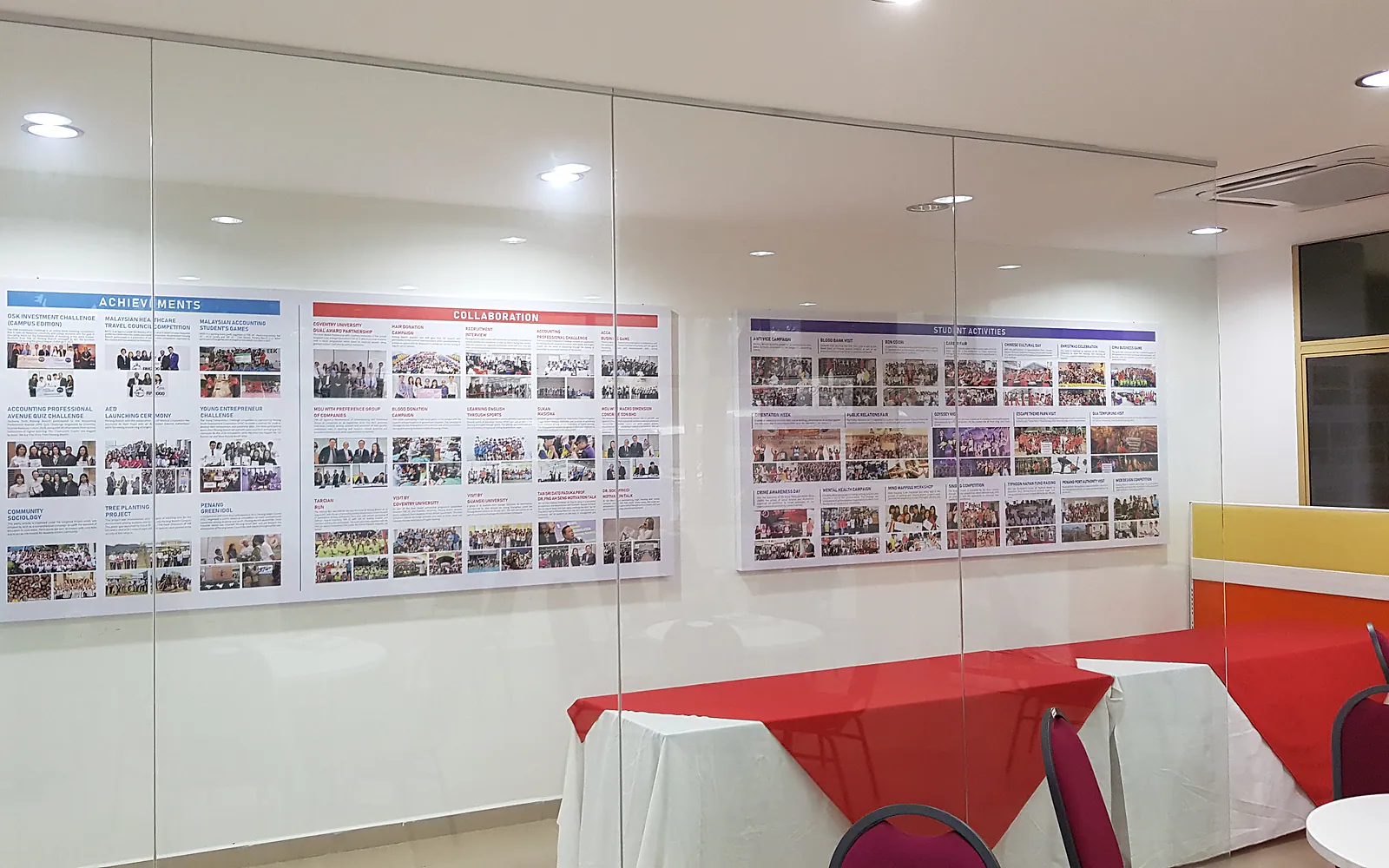 Exhibition display wall installed for an event