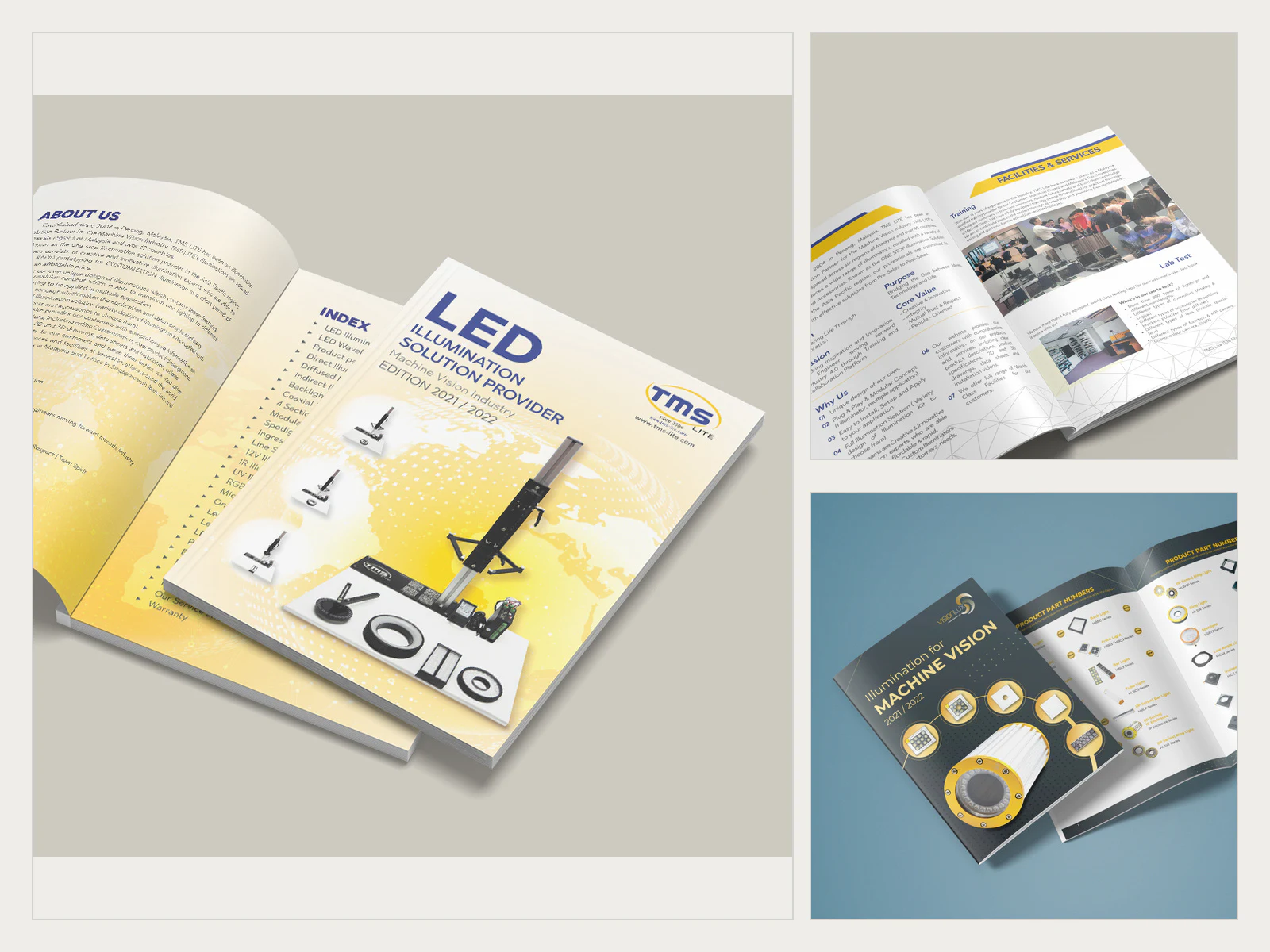 TMS catalogue, company profile and publication designs coordinated by Jprint Studio.