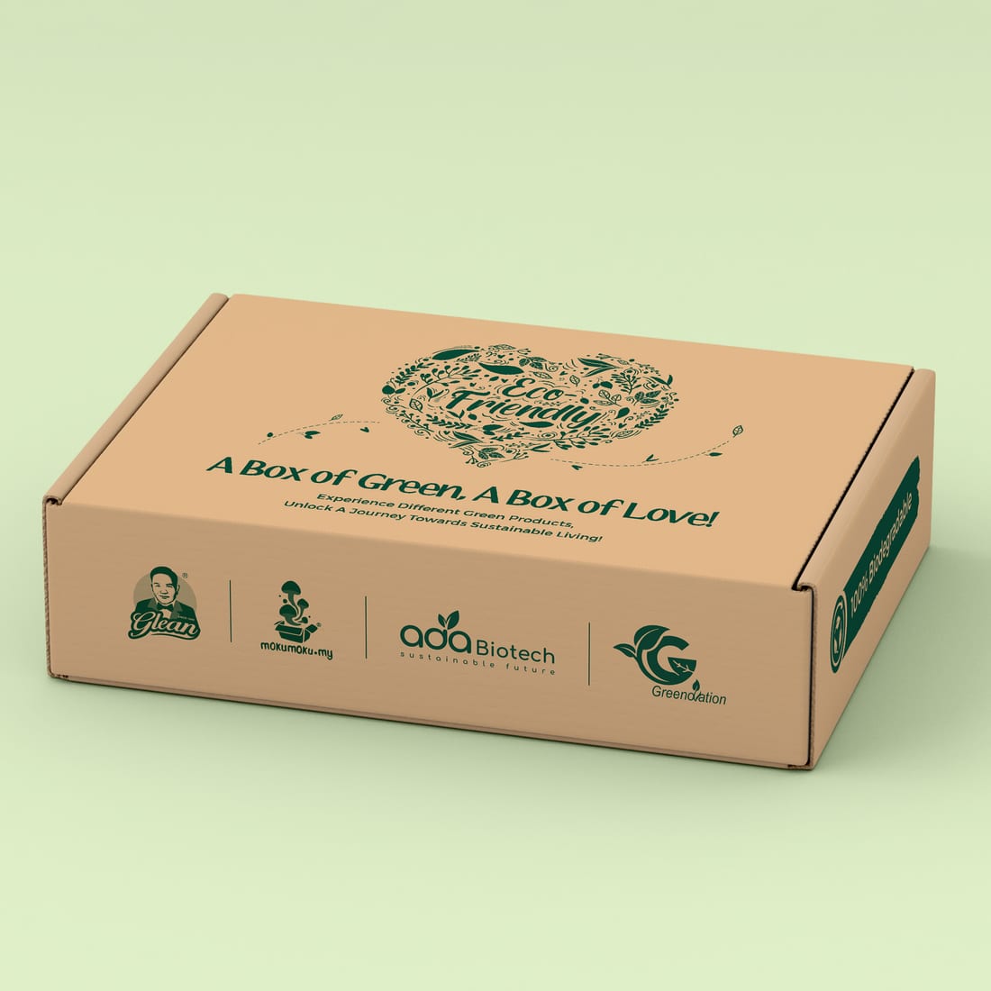Glean green partner branded presentation box design by Jprint Studio